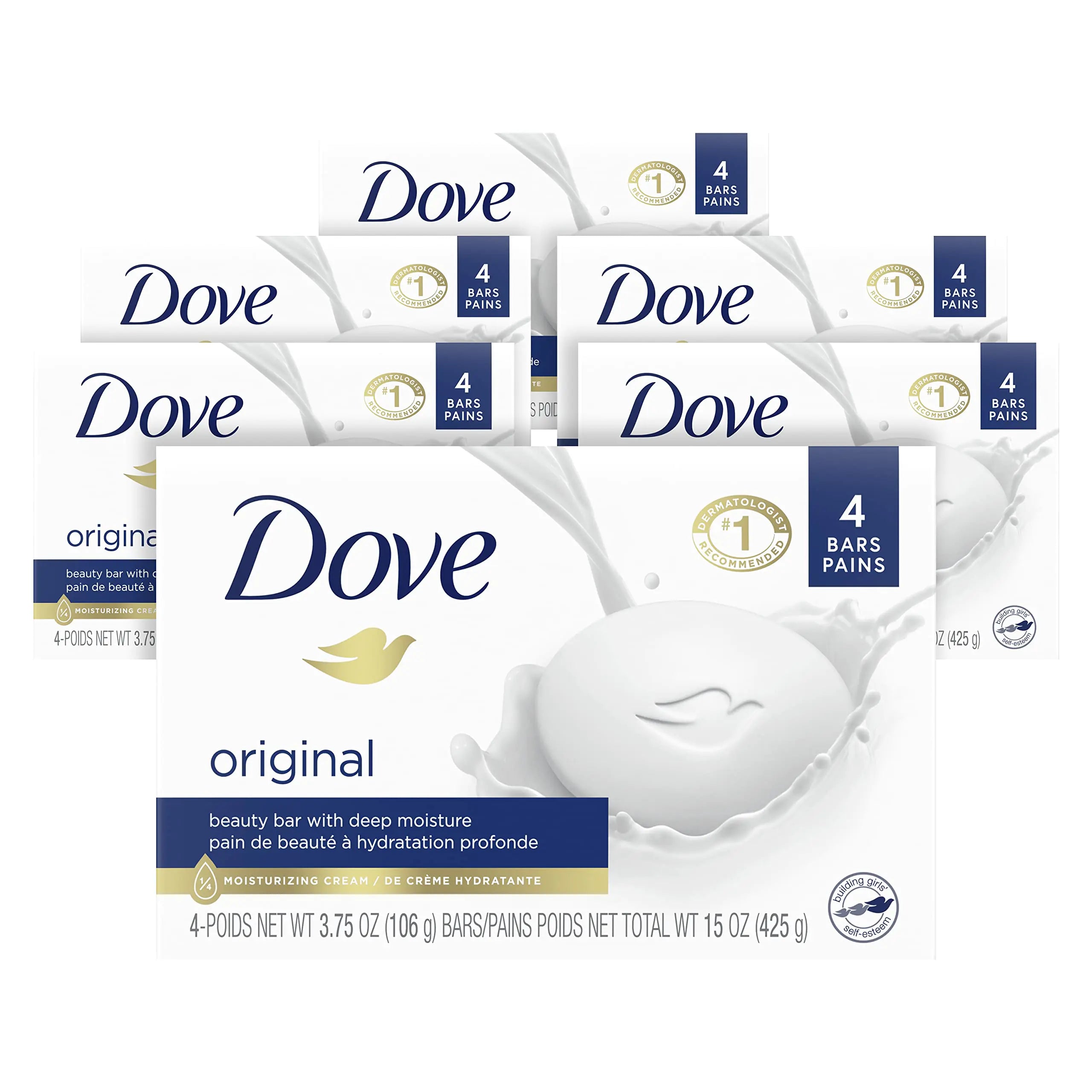 Dove Beauty Bar Gentle Skin Cleanser Moisturizing Cream, 3.75 oz, 2 Bars, Pack of 12 Original 3.75 Ounce (Pack of 12)